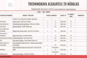 Treeningkava algajatele 2 x nädalas